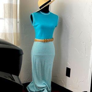 Vintage Mod Maxi Knit Colorblock dress